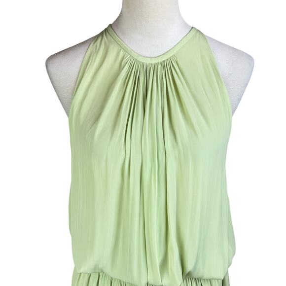 Ramy Brook Paris Light Green Sleeveless Halter Smocked Drop Waist Mini Dress - Picture 6 of 13